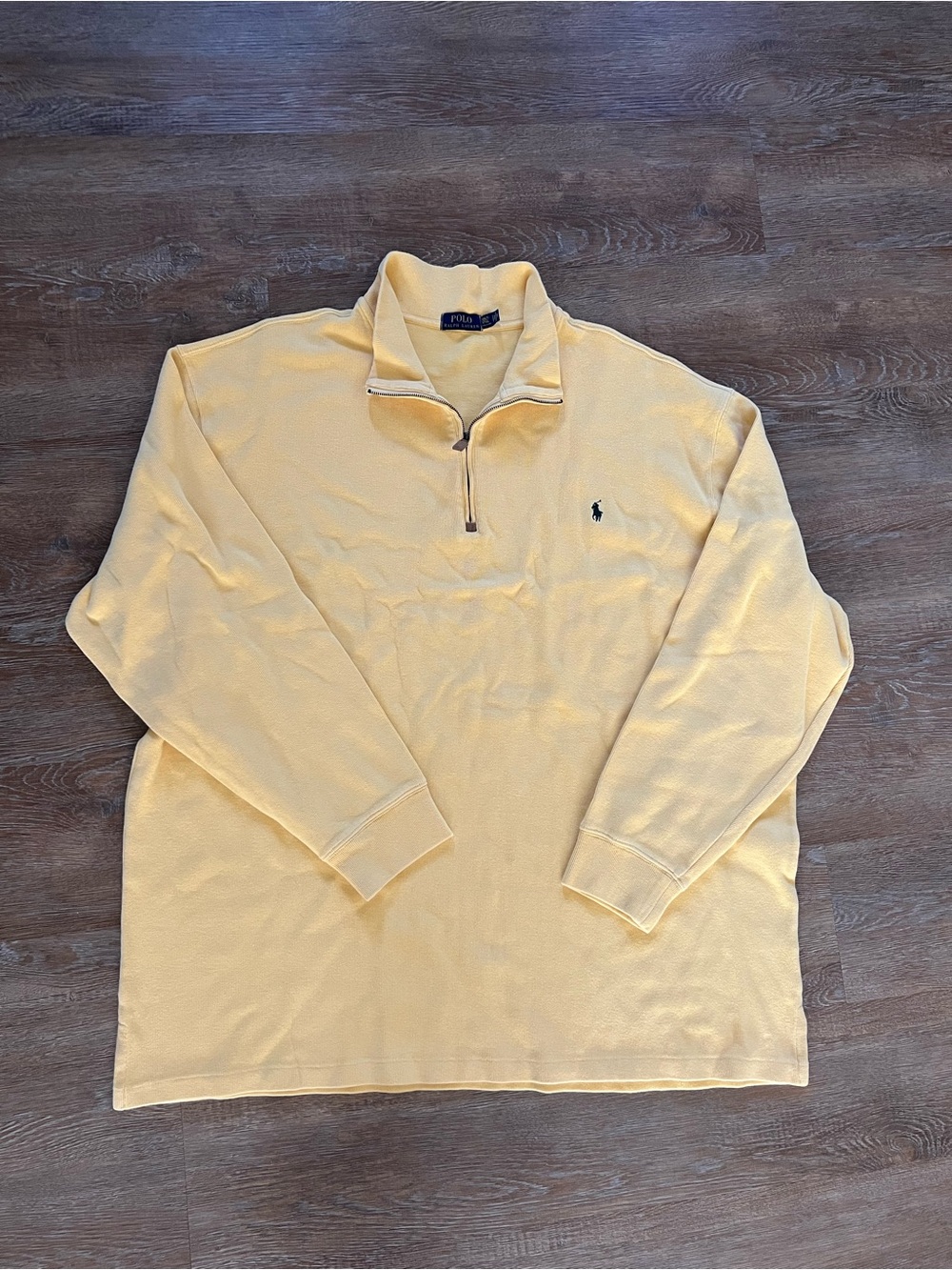 Polo Ralph Lauren Quarter Zip Pullover Yellow | 3XLT Tall | Cotton Sweater